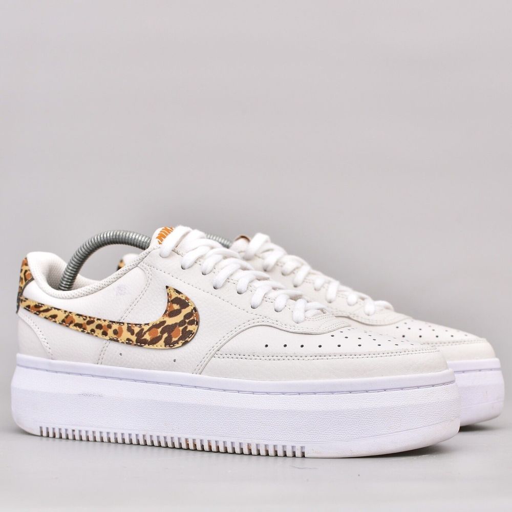Nike Court Vision Alta Women's Size 10.5 Shoes Leopard Camo Swoosh Platform 8.5